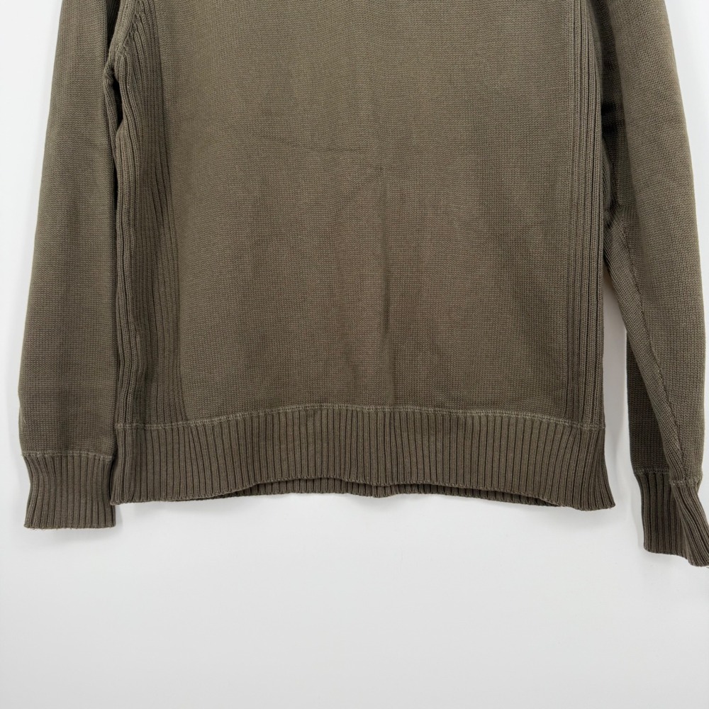Oscar de la Renta‎ Men Quarter Zip Knit Sweater Olive Green Size L Preppy Office - Picture 2 of 5